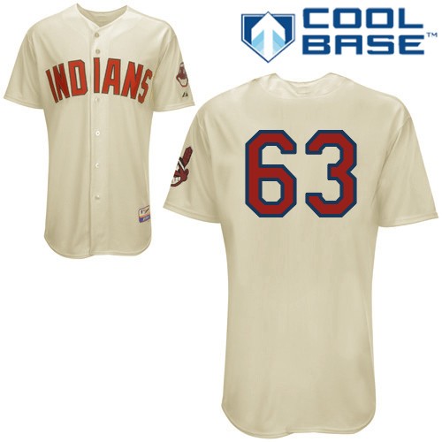 Cleveland Indians 63 Justin Masterson Cream Cool Base MLB Jersey Baseball MLB Jerseys